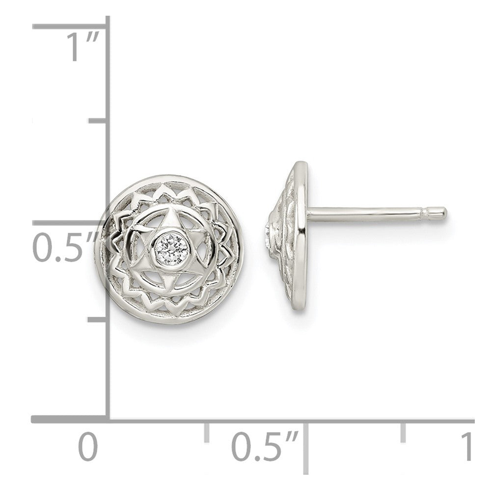 Sterlingsilber Zirkonia Herz Chakra Filigran Ohrstecker