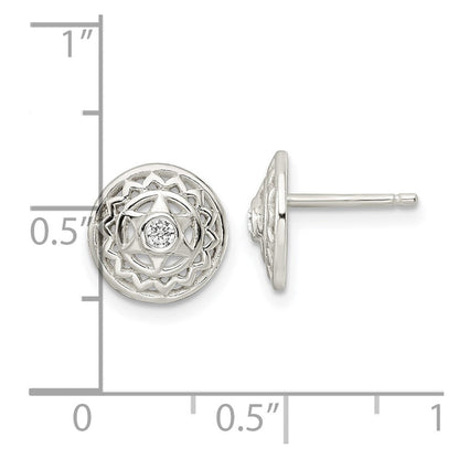 Sterlingsilber Zirkonia Herz Chakra Filigran Ohrstecker