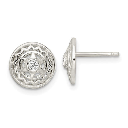 Sterlingsilber Zirkonia Herz Chakra Filigran Ohrstecker