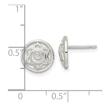 Sterlingsilber Zirkonia Lotus Chakra Filigran Ohrstecker