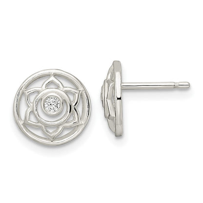 Sterlingsilber Zirkonia Lotus Chakra Filigran Ohrstecker