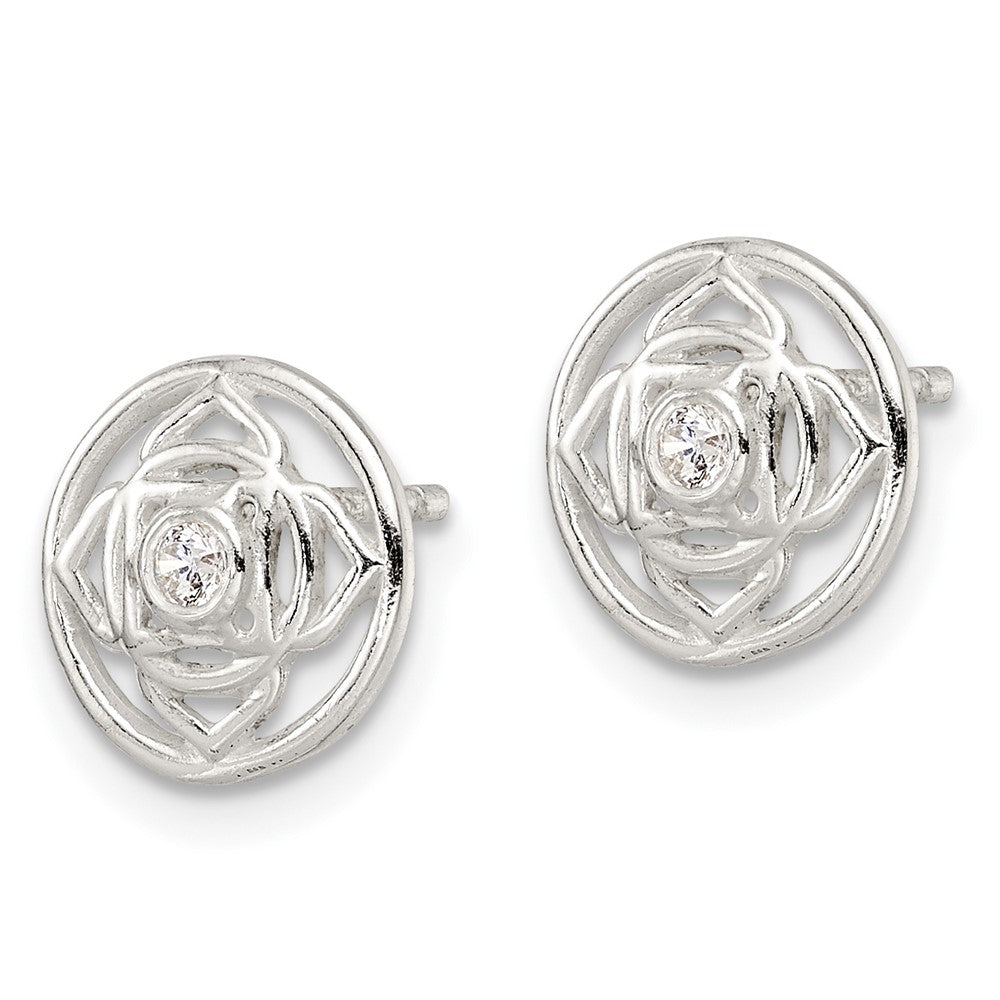 Sterlingsilber Zirkonia Root Chakra Filigran Ohrstecker