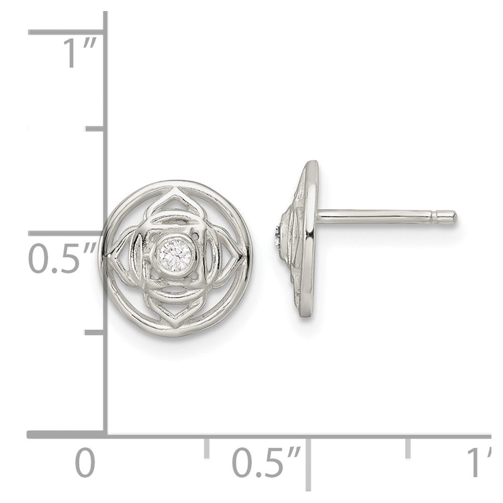 Sterlingsilber Zirkonia Root Chakra Filigran Ohrstecker