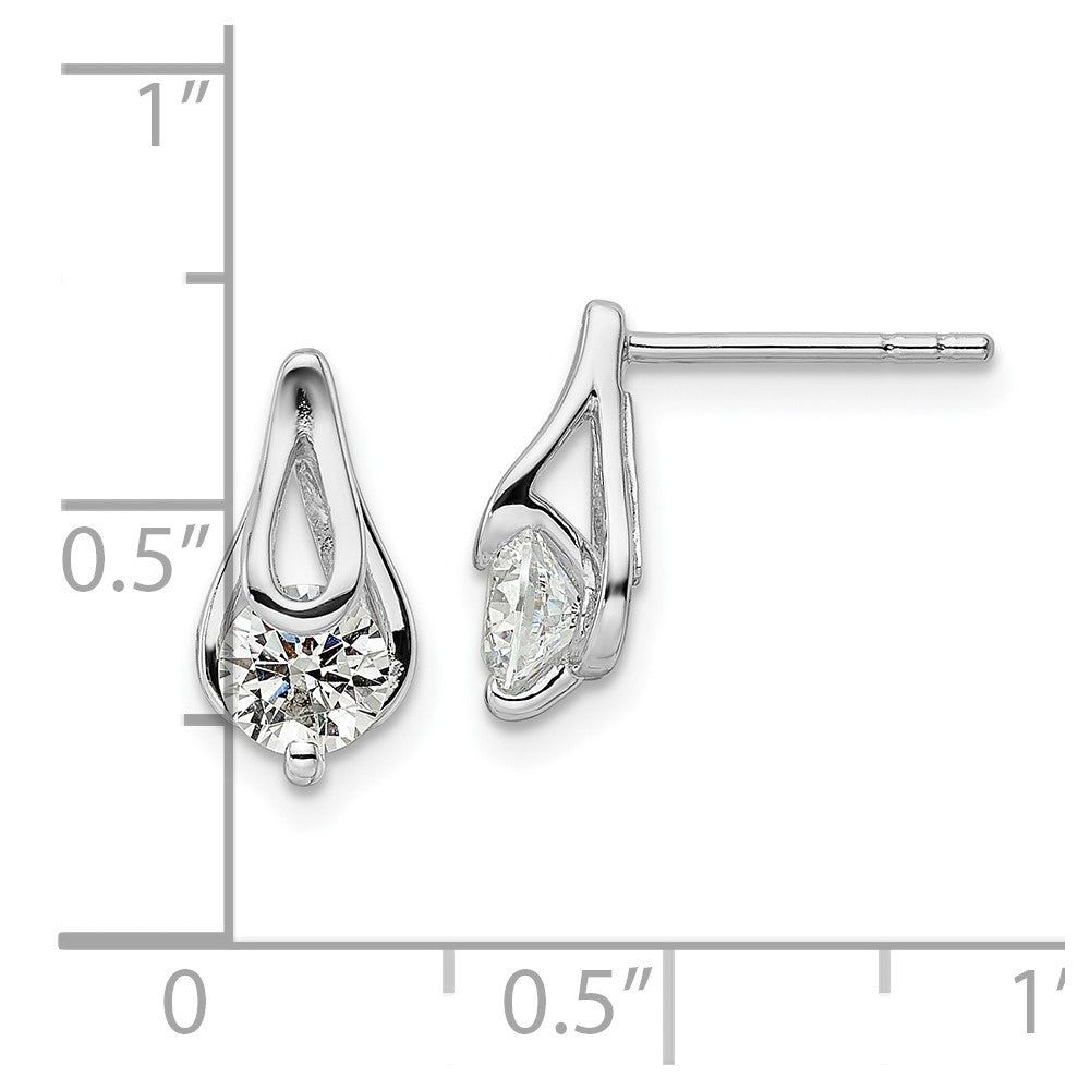 Sterlingsilber Rhodiniert Zirkonia Ohrstecker