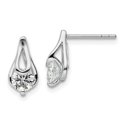 Sterlingsilber Rhodiniert Zirkonia Ohrstecker