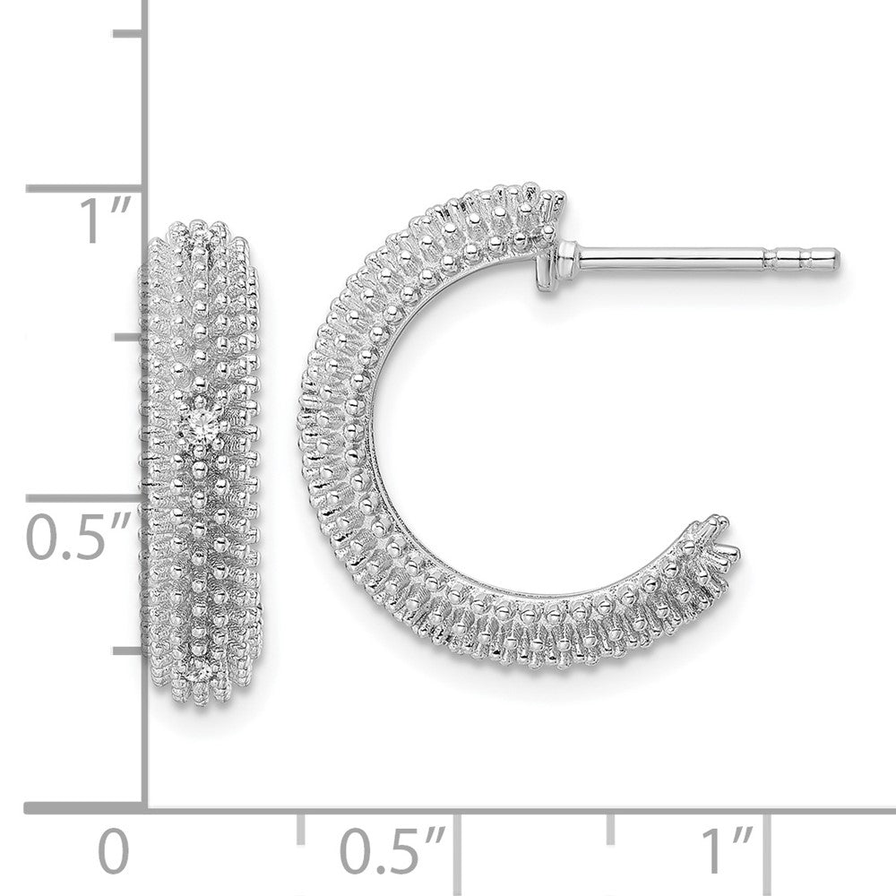 Sterlingsilber Rhodiniert Zirkonia Stecker Creolen