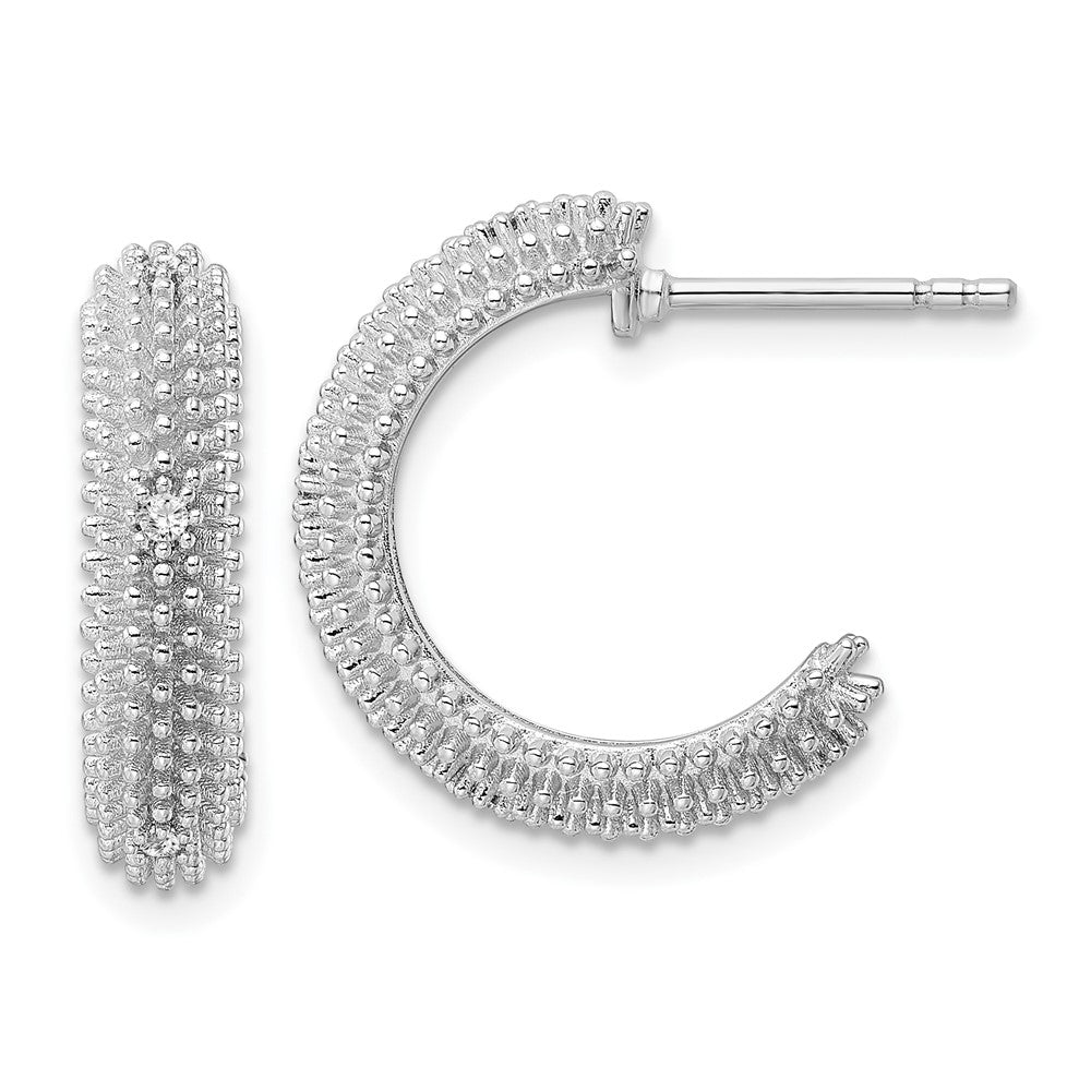 Sterlingsilber Rhodiniert Zirkonia Stecker Creolen