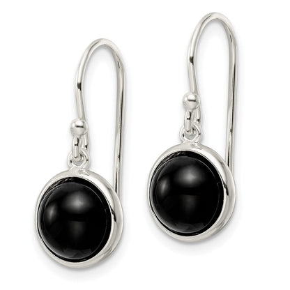 Sterlingsilber Poliert Onyx Perle Ohrhänger