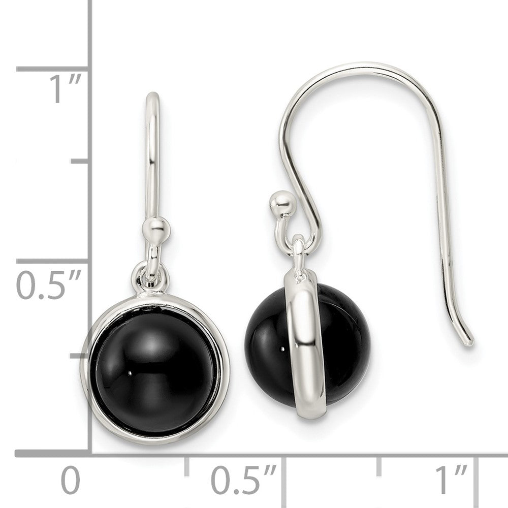 Sterlingsilber Poliert Onyx Perle Ohrhänger