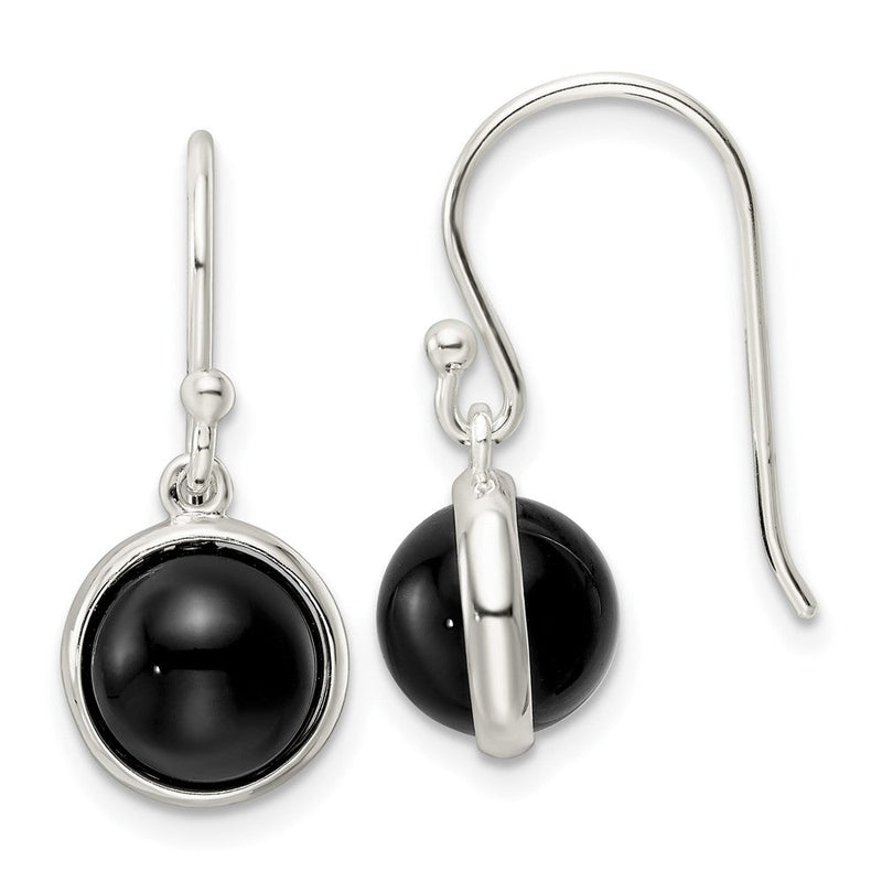 Sterlingsilber Poliert Onyx Perle Ohrhänger