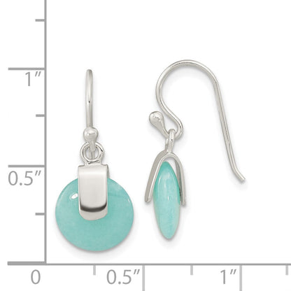 Sterlingsilber Imitat Türkis Kreis Ohrringe