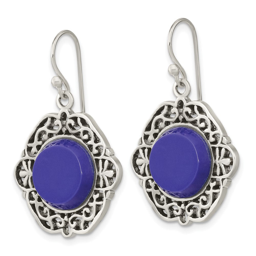 Sterlingsilber Oxidiert Dyed Achat Filigran Fantasie Ohrhänger