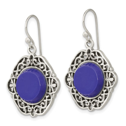 Sterlingsilber Oxidiert Dyed Achat Filigran Fantasie Ohrhänger
