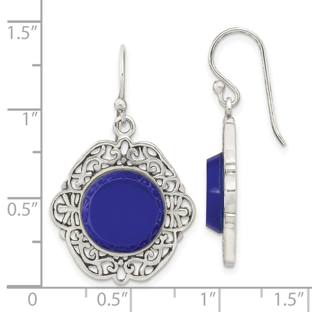 Sterlingsilber Oxidiert Dyed Achat Filigran Fantasie Ohrhänger