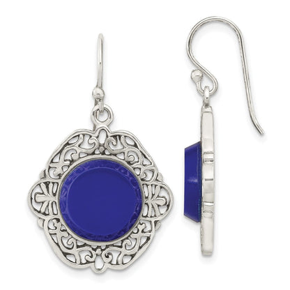 Sterlingsilber Oxidiert Dyed Achat Filigran Fantasie Ohrhänger