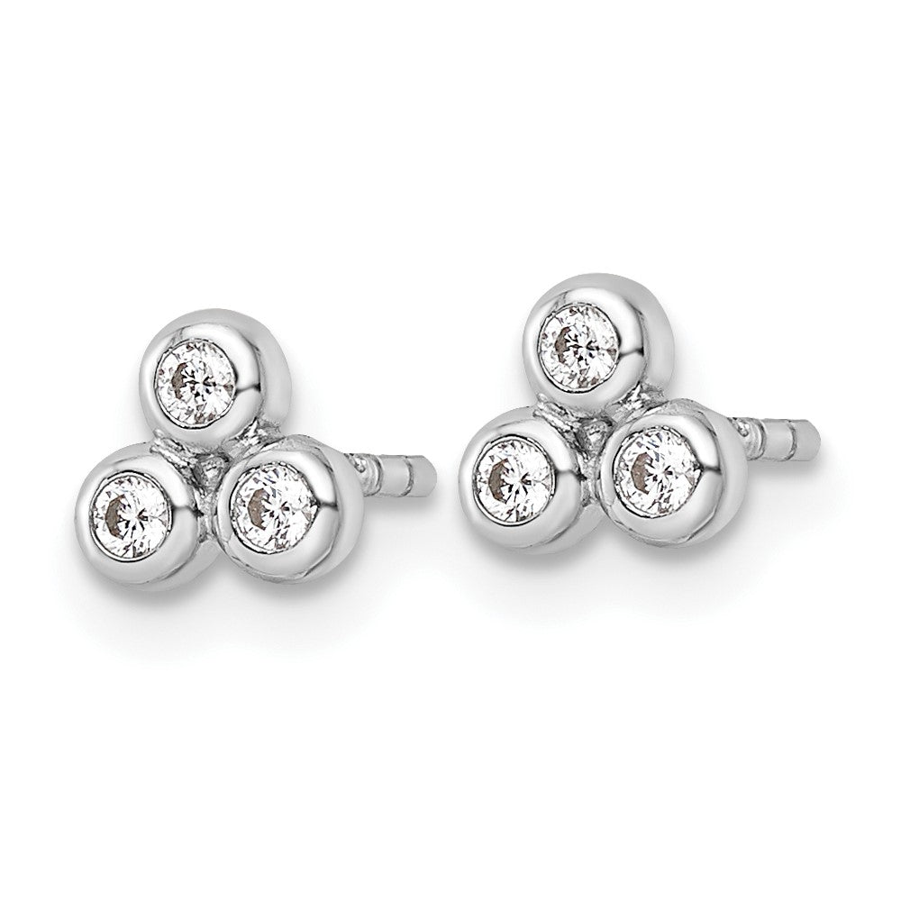 Sterlingsilber Rhodiniert Poliert Zirkonia Ohrstecker