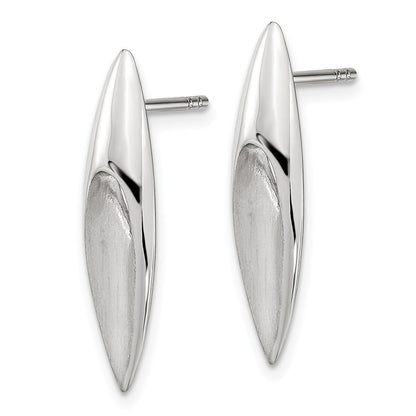 Sterlingsilber Satiniert & Poliert Fantasie Tropfen Ohrstecker