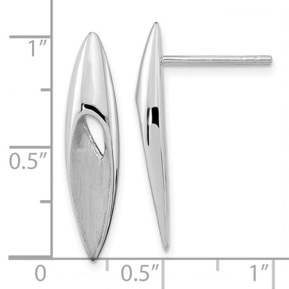 Sterlingsilber Satiniert & Poliert Fantasie Tropfen Ohrstecker
