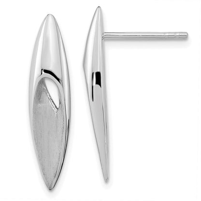 Sterlingsilber Satiniert & Poliert Fantasie Tropfen Ohrstecker