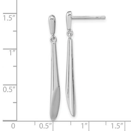 Sterlingsilber Rhodiniert Poliert Stab Hängend Ohrstecker