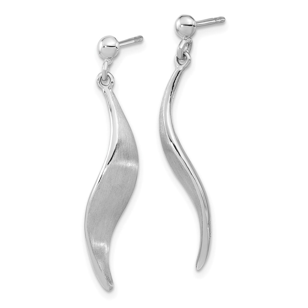 Sterlingsilber Rhodiniert Gebürstet Hängend Ohrstecker