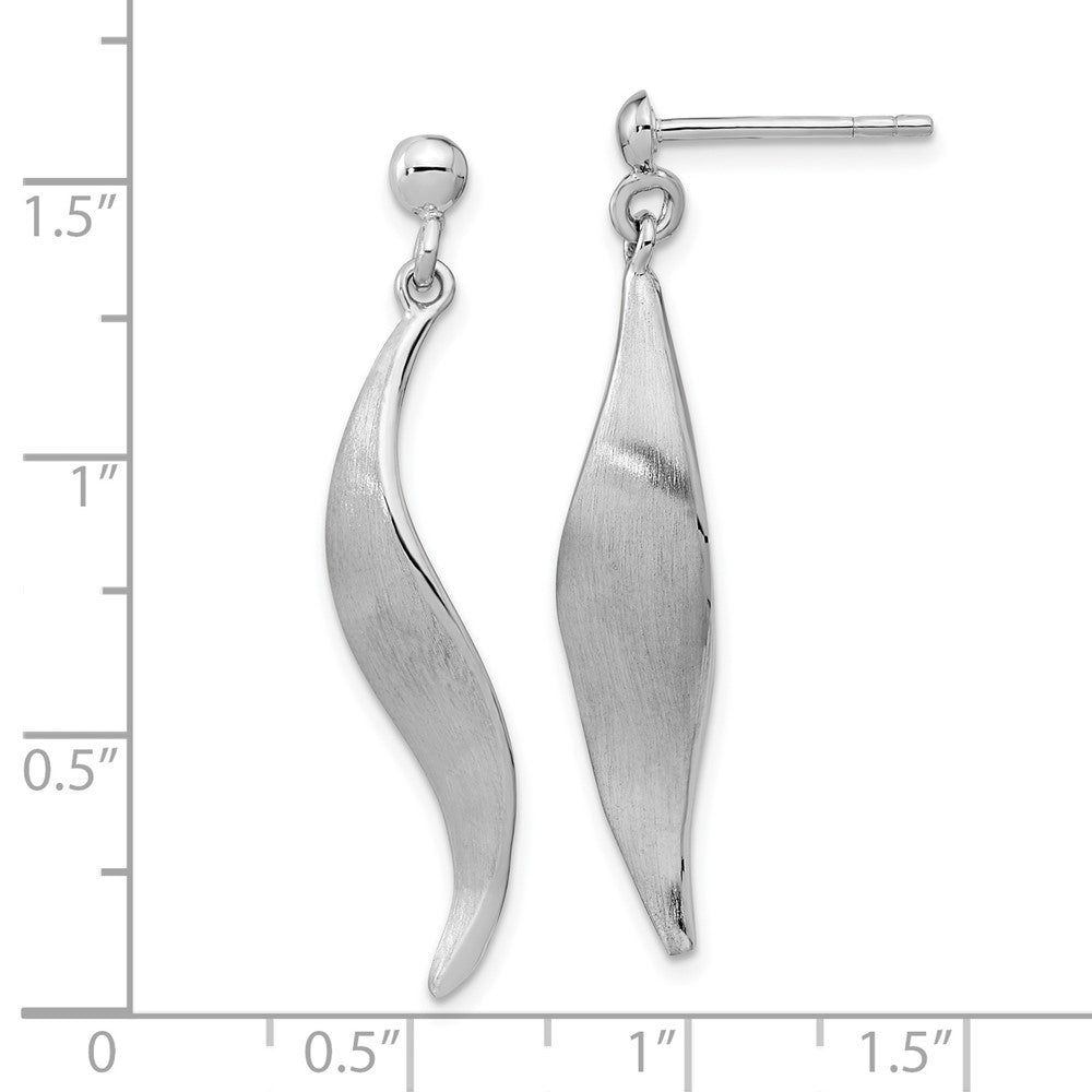 Sterlingsilber Rhodiniert Gebürstet Hängend Ohrstecker