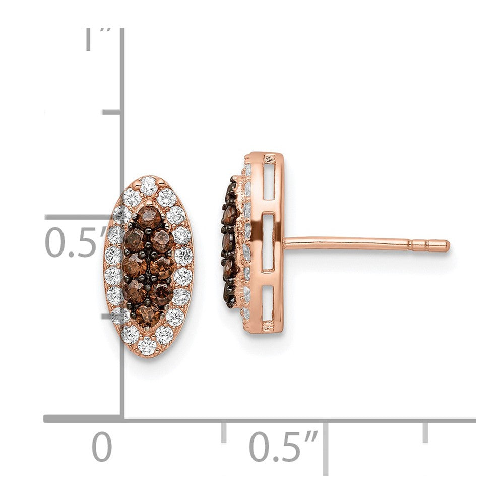 Sterlingsilber Roséfarben Schwarz Rhodiniert Zirkonia Ohrstecker