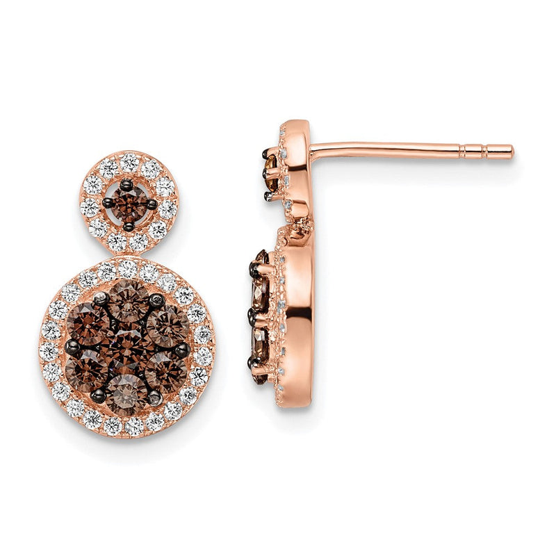 Sterlingsilber Roséfarben Schwarz Rhodiniert Zirkonia Fantasie Ohrstecker