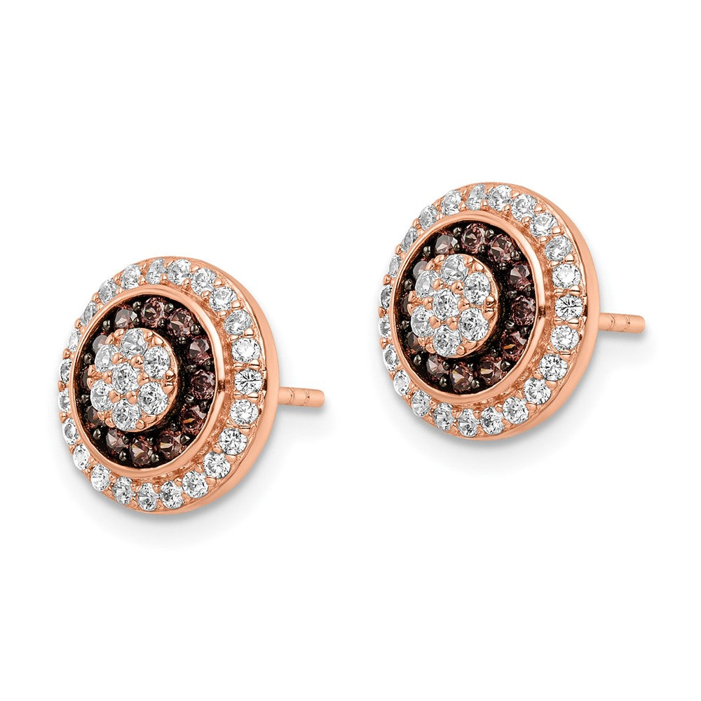 Sterlingsilber Roséfarben Schwarz Rhodiniert Zirkonia Fantasie Ohrstecker
