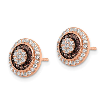 Sterlingsilber Roséfarben Schwarz Rhodiniert Zirkonia Fantasie Ohrstecker
