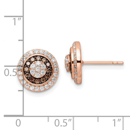 Sterlingsilber Roséfarben Schwarz Rhodiniert Zirkonia Fantasie Ohrstecker