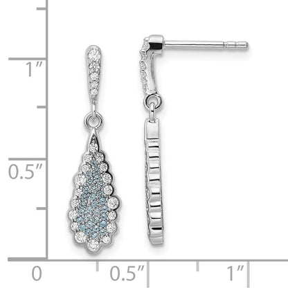 Sterlingsilber Rhodiniert Zirkonia Tropfen Ohrringe