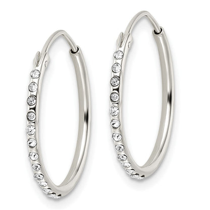 Sterlingsilber Kristall Endlos Creolen