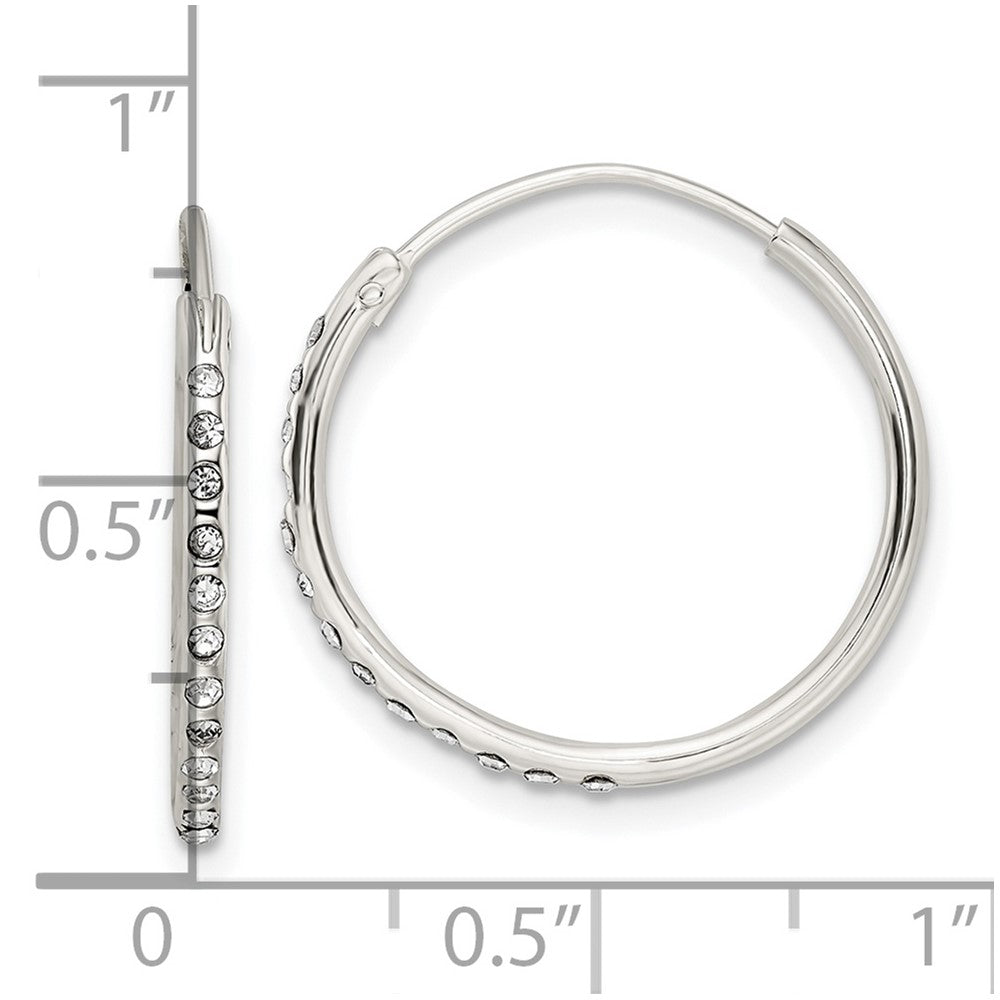 Sterlingsilber Kristall Endlos Creolen