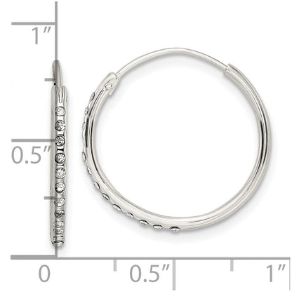 Sterlingsilber Kristall Endlos Creolen