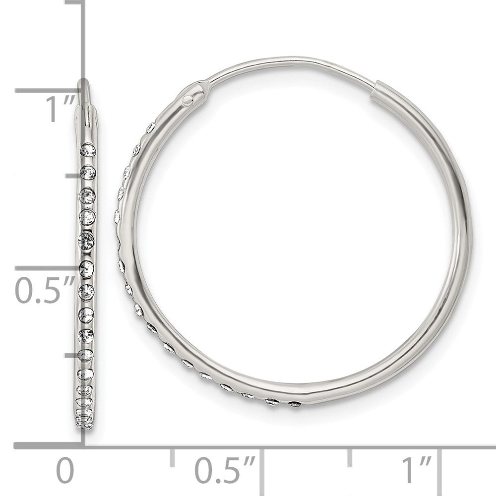 Sterlingsilber Kristall Endlos Creolen
