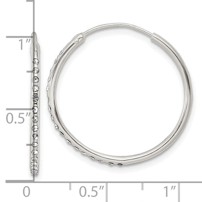 Sterlingsilber Kristall Endlos Creolen