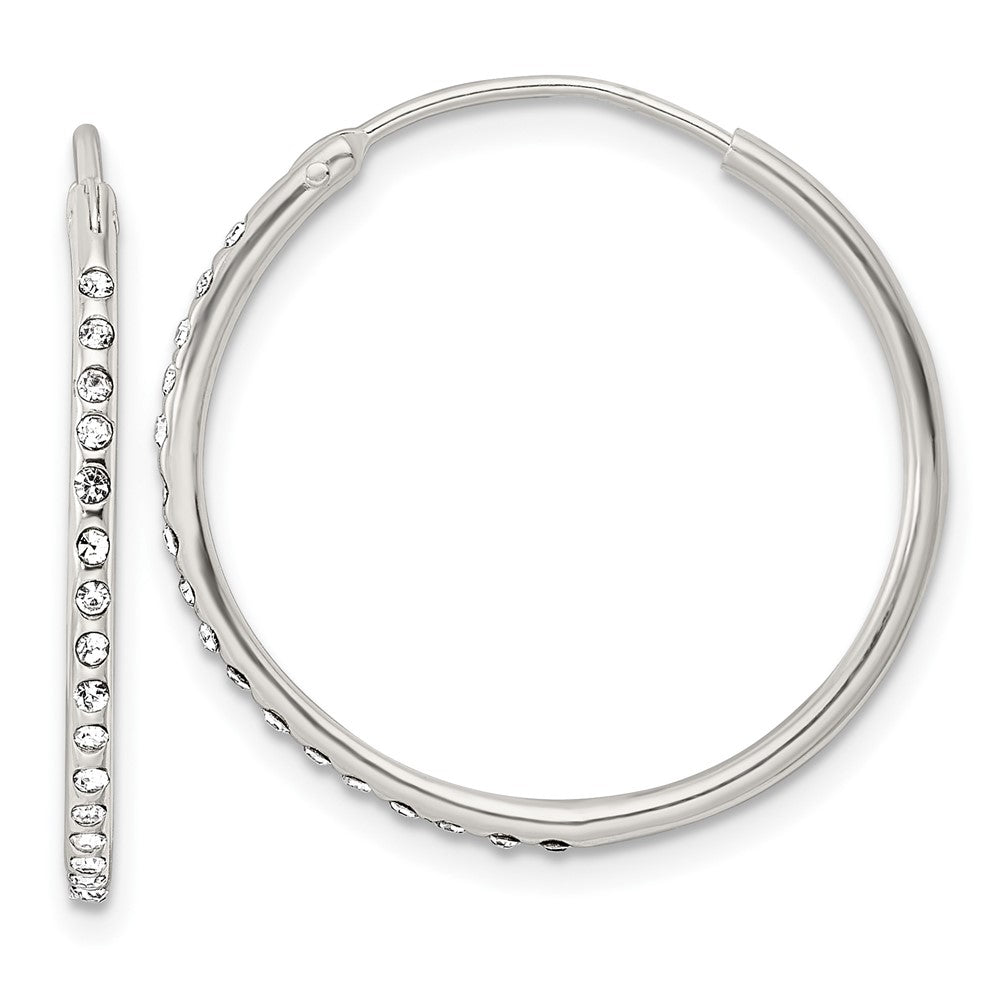 Sterlingsilber Kristall Endlos Creolen
