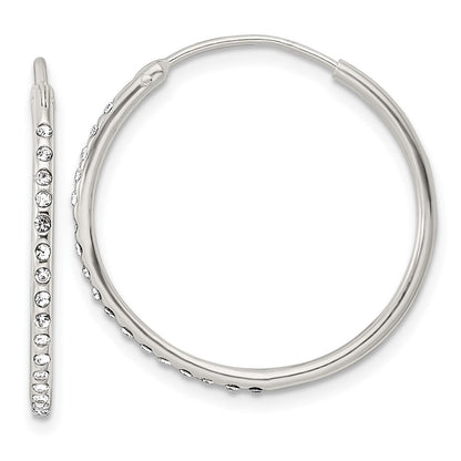 Sterlingsilber Kristall Endlos Creolen