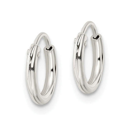 Sterlingsilber Poliert 1.5x10mm Endlos Röhre Creolen