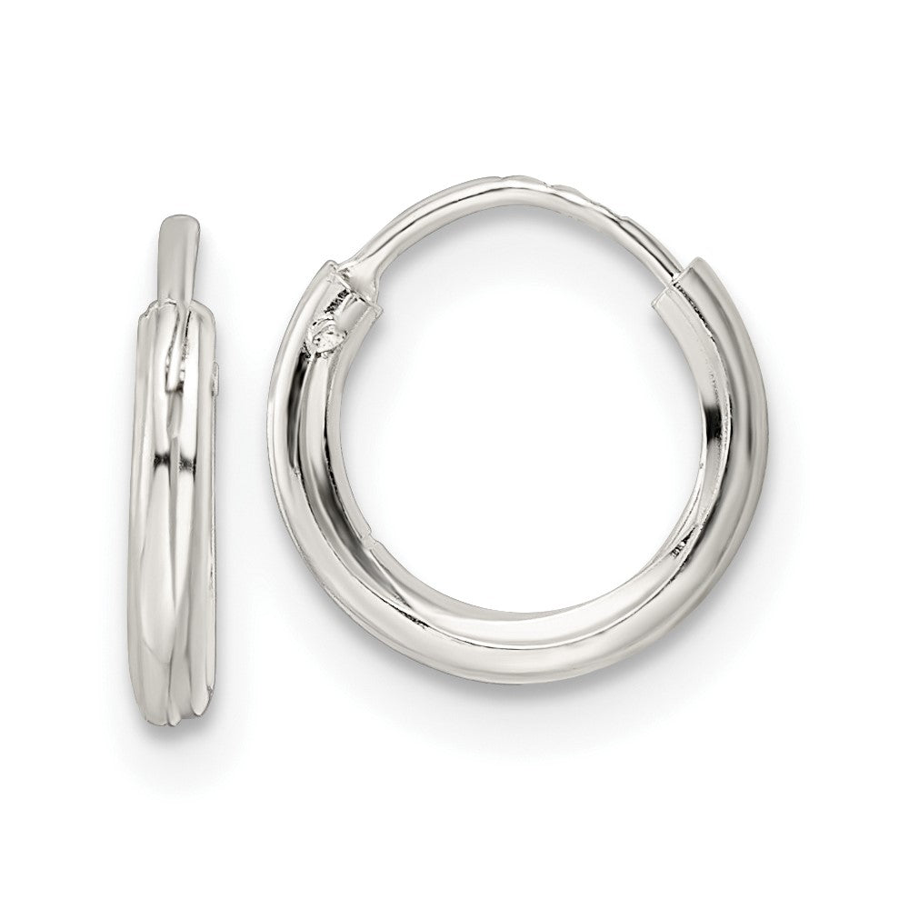 Sterlingsilber Poliert 1.5x10mm Endlos Röhre Creolen