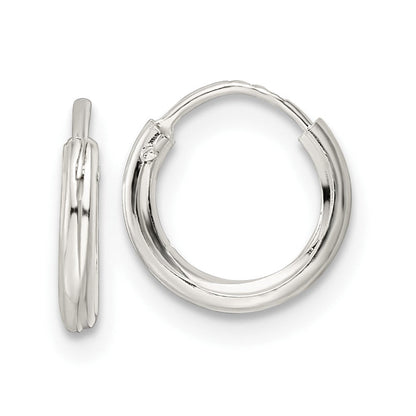 Sterlingsilber Poliert 1.5x10mm Endlos Röhre Creolen