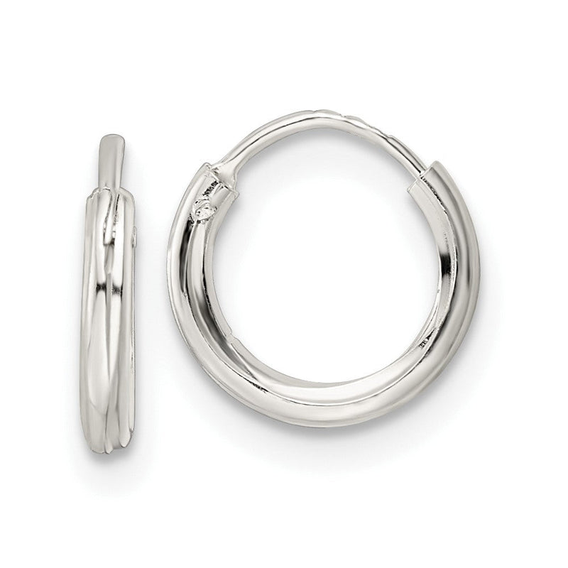 Sterlingsilber Poliert 1.5x10mm Endlos Röhre Creolen