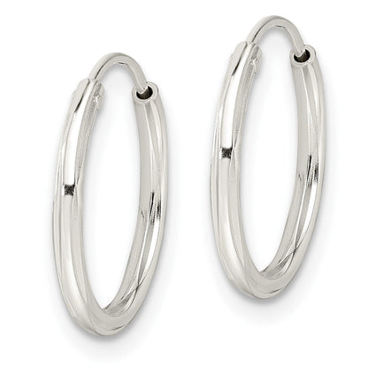 Sterlingsilber Diamantiert 1.5x15mm Endlos Röhre Creolen