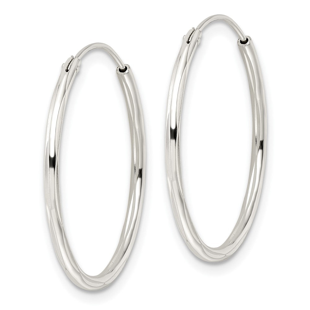Sterlingsilber Diamantiert 1.5x25mm Endlos Röhre Creolen