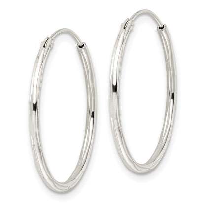 Sterlingsilber Diamantiert 1.5x25mm Endlos Röhre Creolen