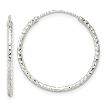 Sterlingsilber Poliert Diamantiert Endlos Creolen
