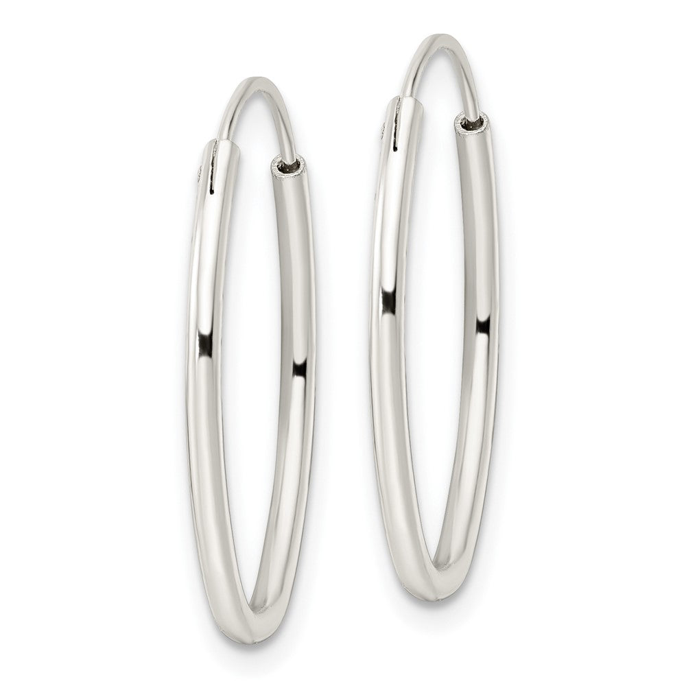 Sterlingsilber Poliert Endlos Oval Creolen