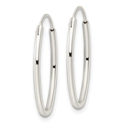Sterlingsilber Poliert Endlos Oval Creolen