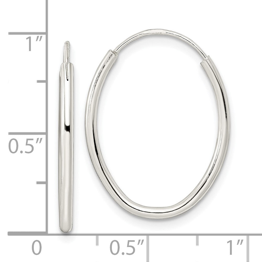 Sterlingsilber Poliert Endlos Oval Creolen